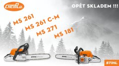 Motorové pily STIHL MS 261, MS 261 C-M, MS 271 a MS 181 opět skladem za nejlepší cenu na trhu!