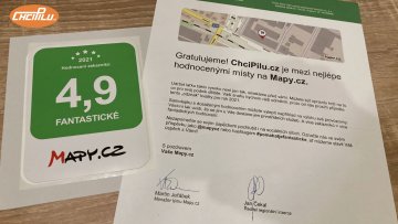 ChciPilu.cz je mezi nejlépe hodnocenými místy na Mapy.cz!