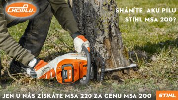 Nejvýkonnější AKU pila STIHL MSA 220 C-B nyní za cenu nižšího modelu STIHL MSA 200.